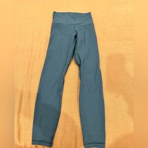 Lululemon ribbed dark teal high rise align leggings